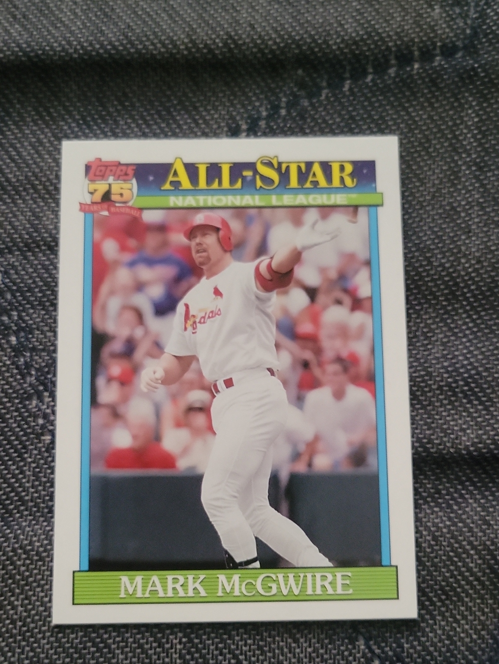 Topps All-Star Mark McGwire Card - White/Red/Yellow/Green